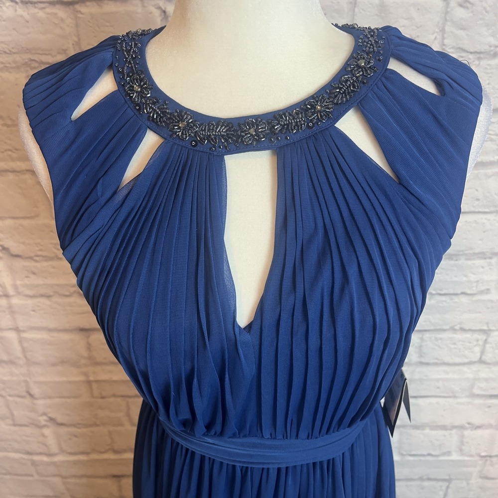 Adrianna Papell NWT Blue Formal Evening Shirred Special Occasion Dress Size 6 - Picture 2 of 11